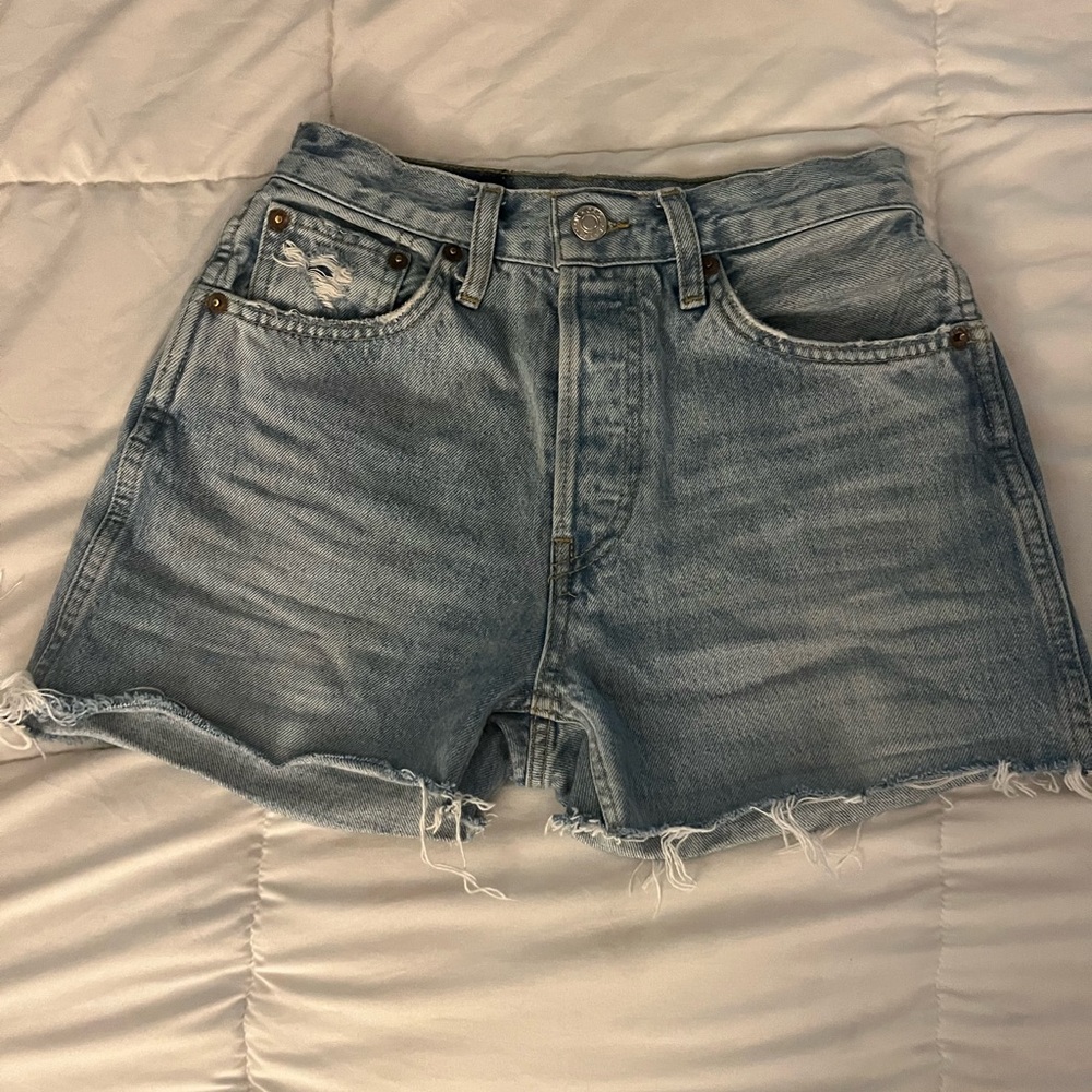 Re/Done Denim Blue Women's Shorts